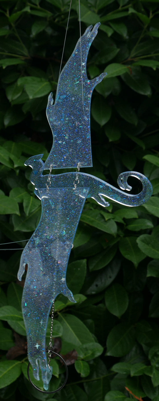 Flying Mobile - Pale Clear Blue Dragon