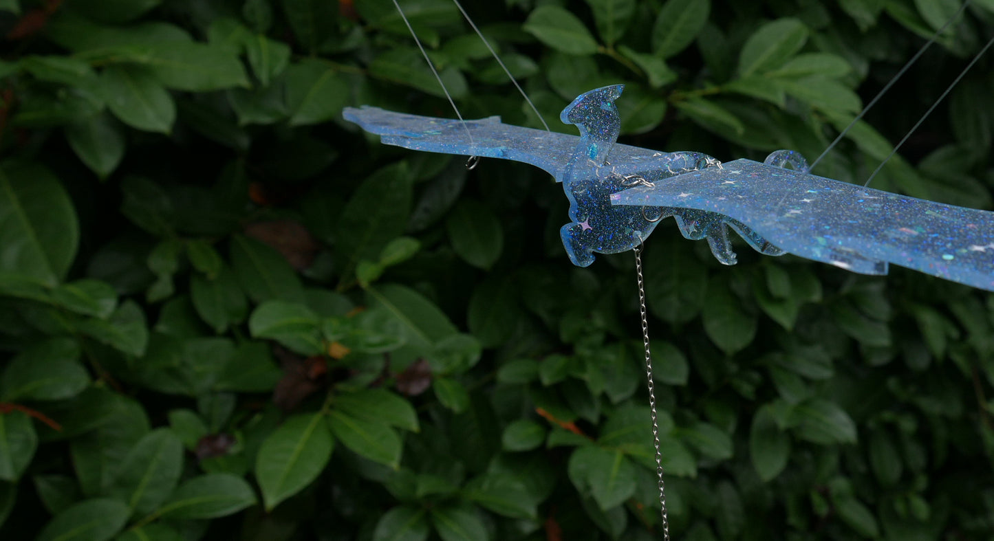 Flying Mobile - Pale Clear Blue Dragon
