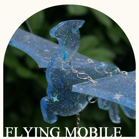 Flying Mobile - Pale Clear Blue Dragon